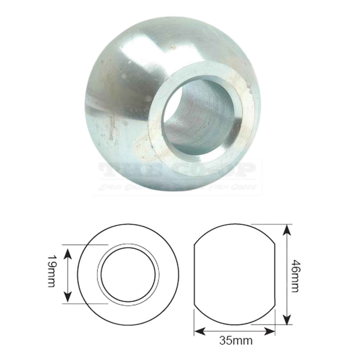 Metal bushing with dimensions on a white background