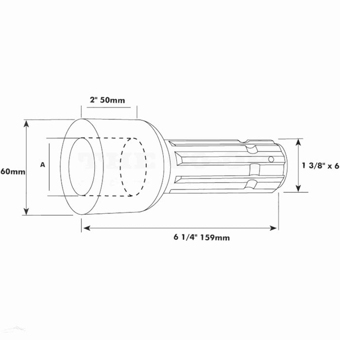 PTO Pump Adaptor - Bore Ø25mm x Male spline 1 3/8'' - 6.