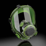 Full face chemical mask with silicone seal connections
