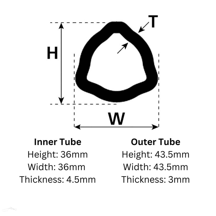 PTO Shaft Tube dimensions