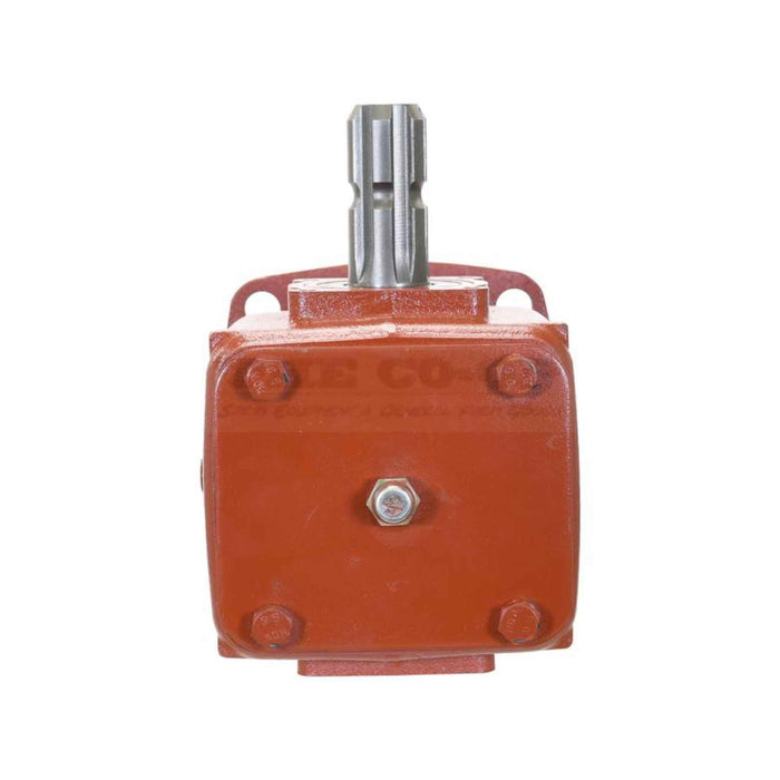 right angle drive Gearbox, 30 hp, Ratio: 1:1:92 on white background top view