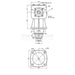 Technical drawing of a mRed mechanical Gearbox, T Type, 30 hp, Ratio: 1:1:92 Increase  with dimensions and labels.