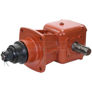 Red mechanical Gearbox, T Type, 30 hp, Ratio: 1:1:92 Increase component on a white background input view