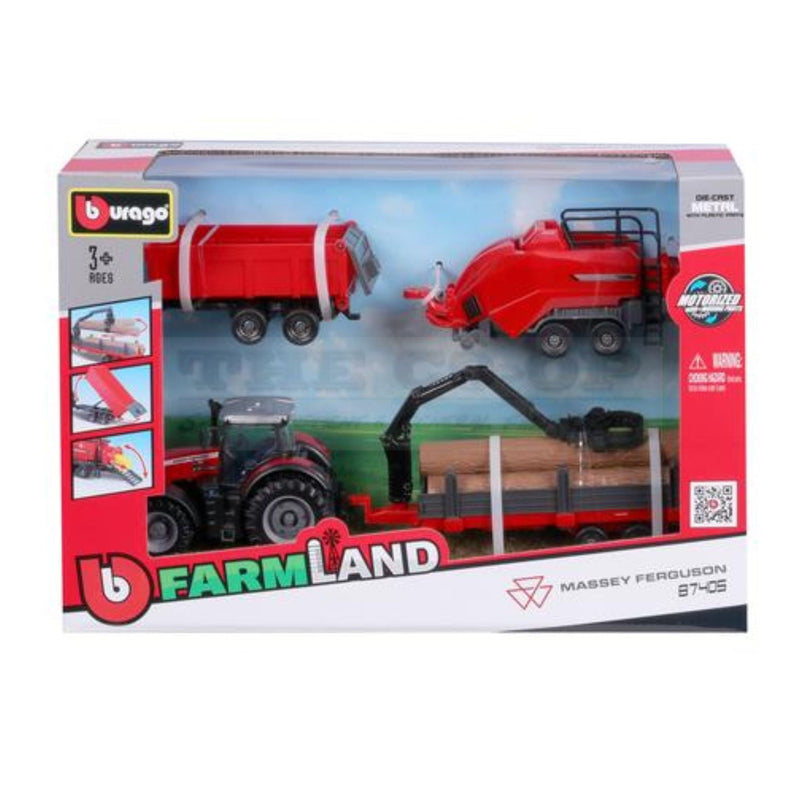 Toy farm vehicle set in Urago packaging on a white background