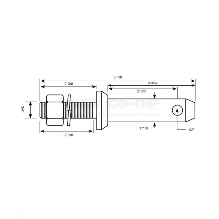 Category 2 Tractor 3 point Linkage implement pin S.197 imperial dimensions