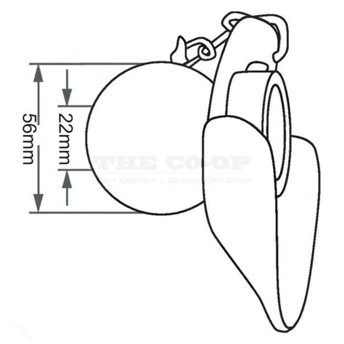 Rapid Hitch Lower Link Ball, Guide Cone and Linch Pin (Cat. 2/1) metric dimensions