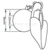 Rapid Hitch Lower Link Ball, Guide Cone and Linch Pin (Cat. 2/1) metric dimensions
