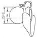 Rapid Hitch Lower Link Ball, Guide Cone and Linch Pin (Cat. 2/1) imperial dimensions