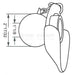 Rapid hitch Lower Link Ball, Guide Cone and Linch Pin (Cat. 3/2) imperial dimensions
