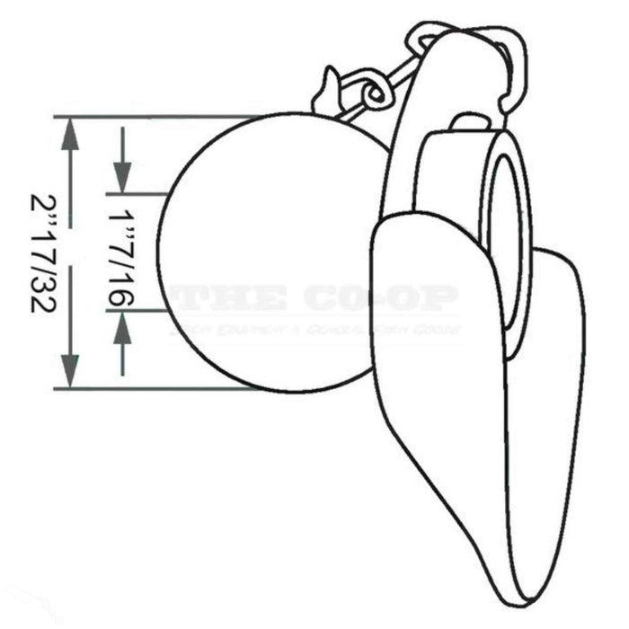 Rapid hitch Lower Link Ball, Guide Cone and Linch Pin (Cat. 3/3) dimensions imperial