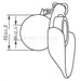 Rapid hitch Lower Link Ball, Guide Cone and Linch Pin (Cat. 3/3) dimensions imperial