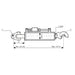 Technical drawing of a mechanical component with dimensions labeled