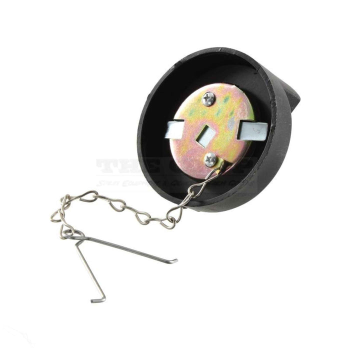 replacement Fuel Cap for various models of Landini and Massey Ferguson tractors. underside view