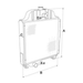 Technical drawing of a radiator with labeled dimensions on a white background