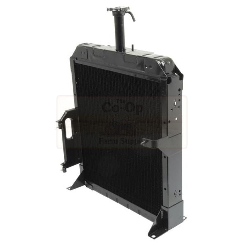 Black radiator with 'The Co-Op Farm Supply' branding on a white background