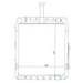 Technical drawing of a radiator with dimensions on a white background