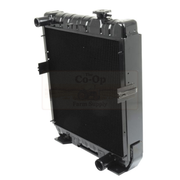 Black radiator with 'Co-op' branding on a white background