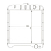 Technical drawing of a radiator with dimensions on a white background