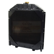 Black radiator on a white background