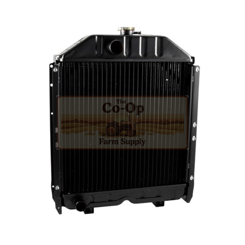 Black radiator with 'The Co-Op Farm Supply' branding on a white background
