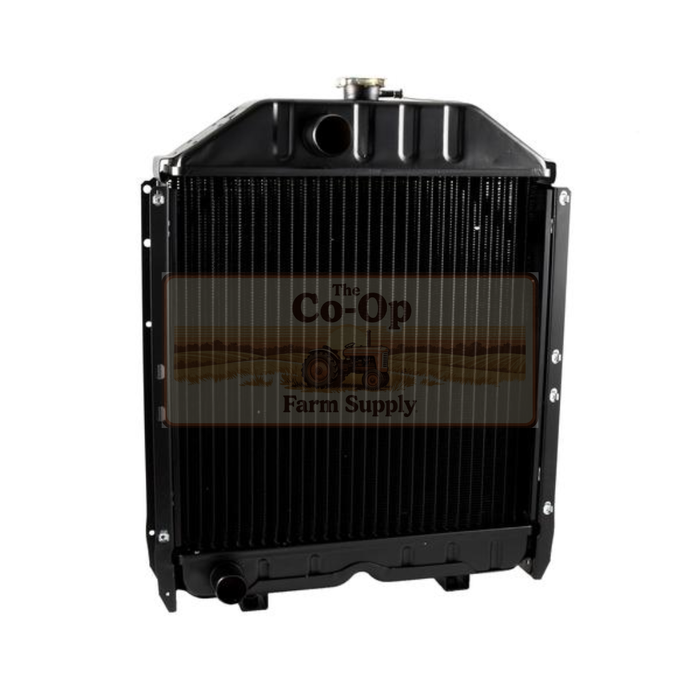 Black radiator with 'The Co-Op Farm Supply' branding on a white background