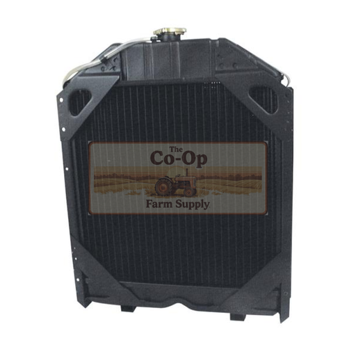 Black radiator with 'The Co-Op Farm Supply' logo on a white background