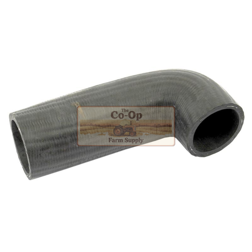 Elbow-shaped hose with Co-Op Farm Supply label on a white background
