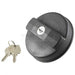 top view of Fuel Cap with Lock and keys for Agco, Case IH, Claas, Fendt, Fiat, Ford NH, John Deere, MF, McCormick and Valmet/Valtra tractors