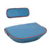 Fordson Major Blue seat cushion and cover with red trim on a white background