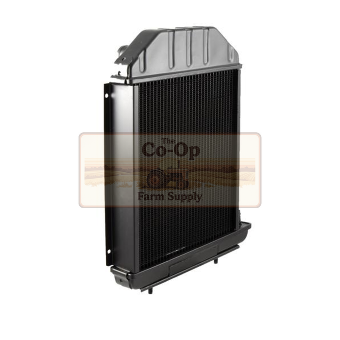 Black radiator with 'The Co-Op Farm Supply' logo on a white background