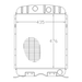 Technical drawing of a radiator with dimensions
