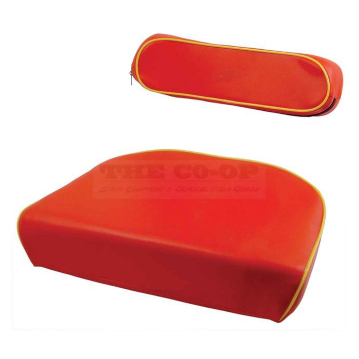 Seat and backrest Cushion Set - Red with Yellow Piping