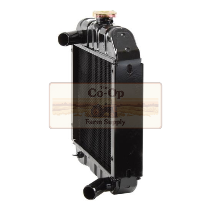 Black radiator with 'The Co-Op Farm Supply' logo on a white background