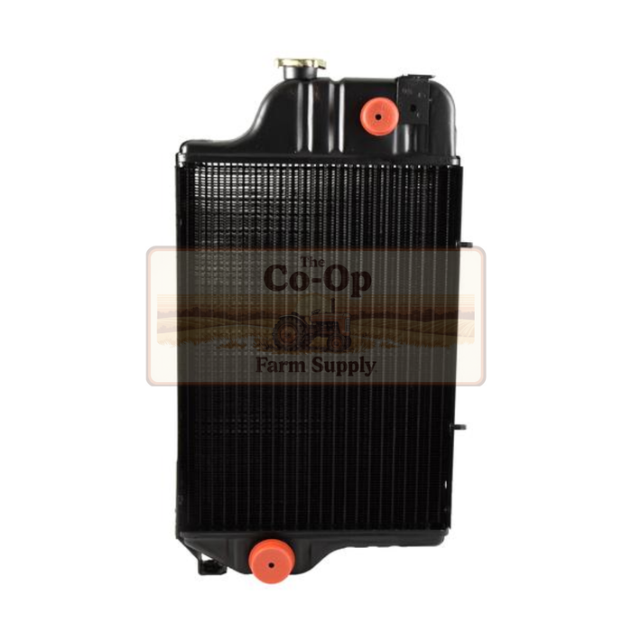 Black radiator with 'Co-Op Farm Supply' branding on a white background