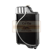 Metallic radiator with 'The Co-Op Farm Supply' branding on a white background