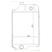 Technical drawing of a radiator with dimensions on a white background