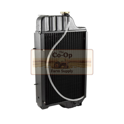 Metallic radiator with Co-op Farm Supply logo on a white background