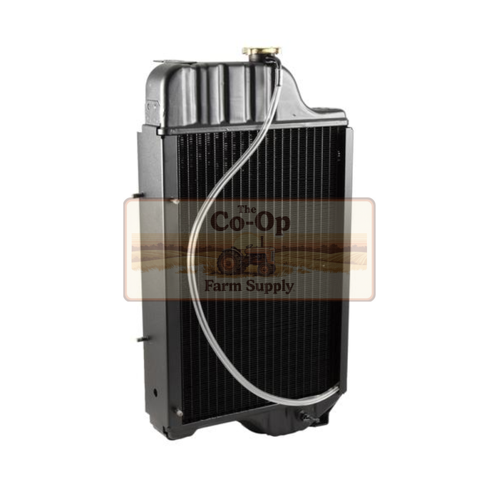 Metallic radiator with Co-op Farm Supply logo on a white background