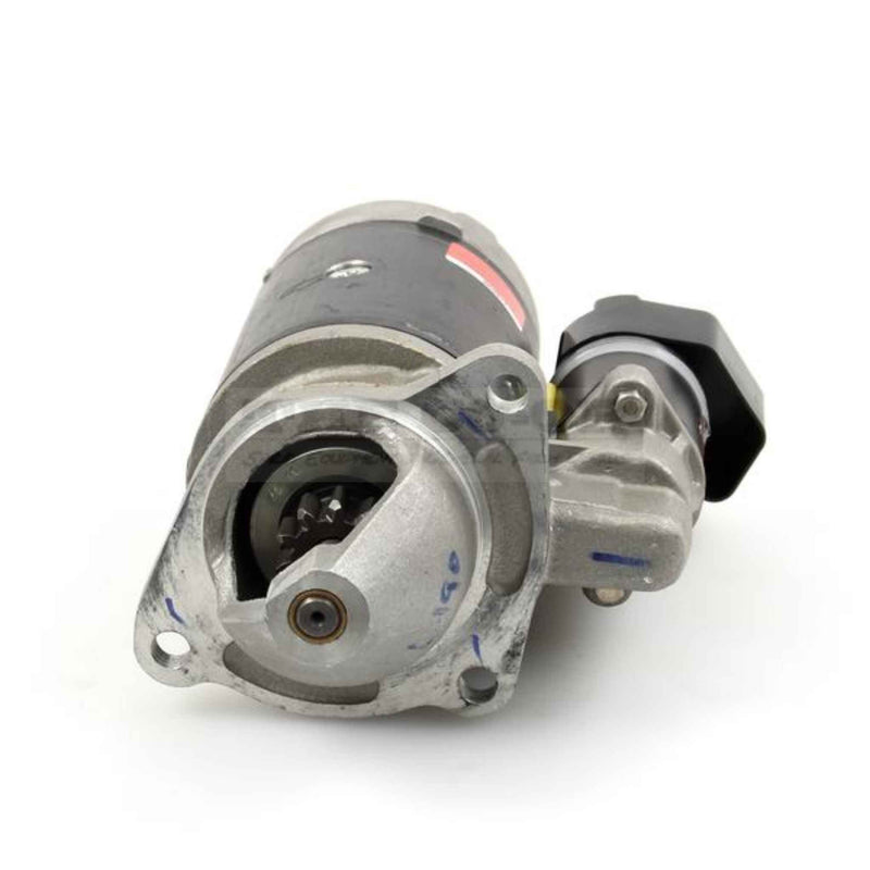 Tractor starter motor on a white background