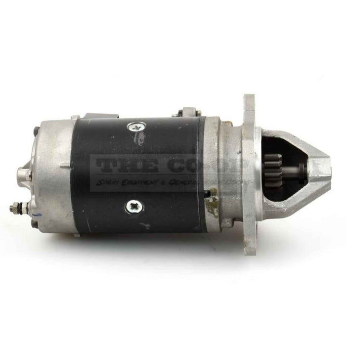Tractor starter motor on a white background
