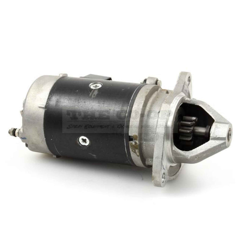 Tractor starter motor on a white background