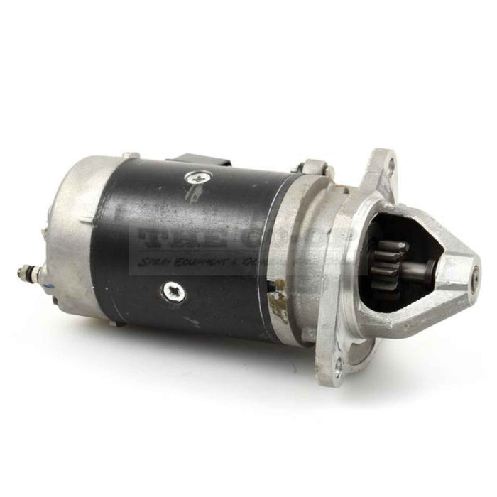 Tractor starter motor on a white background