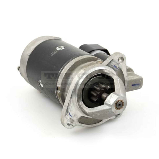 Tractor starter motor on a white background