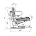 replacement CASE/IH tractor seat elevation view dimensions