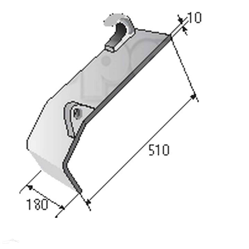 Hook On Plate Set, RH & LH (Pair) dimensions