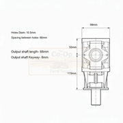 Gearbox dimension data