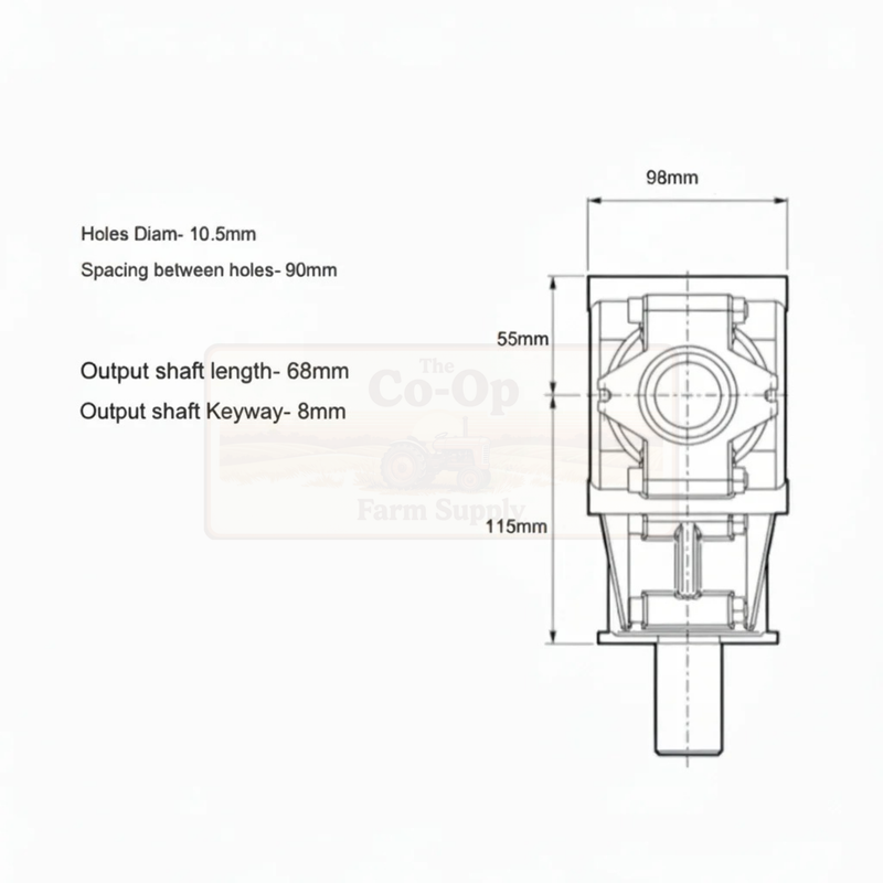 Gearbox dimension data