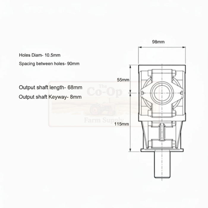 Gearbox dimension data