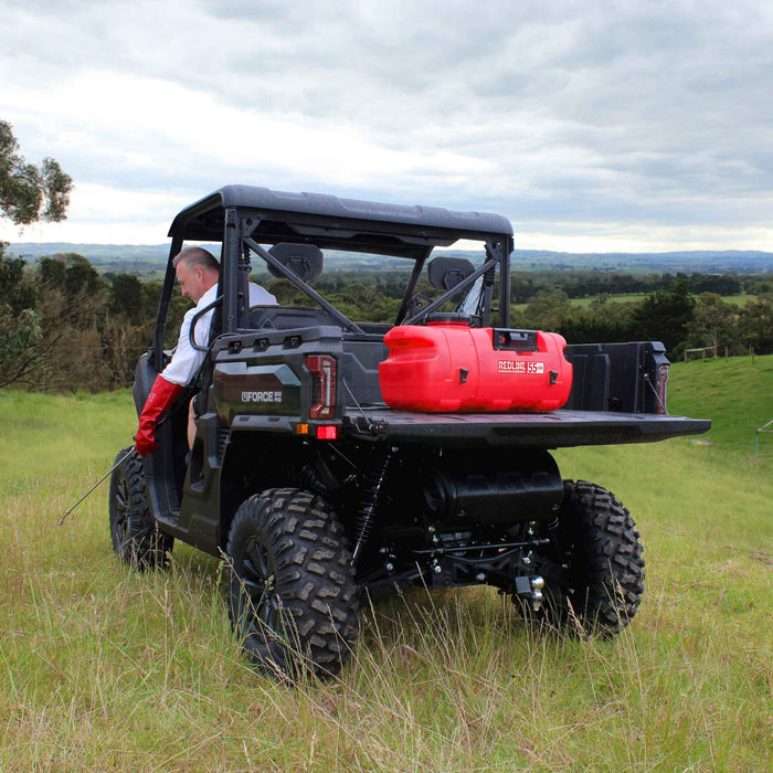 Silvan Rechargeable 55L Redline Remote Control Sprayer In UTV Spot spraying in paddock