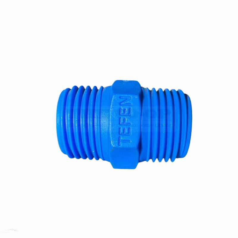 Tefen Equal Hex Nipple | Male BSPT Both Ends | Nylon 66 | 1/8"–1/2"